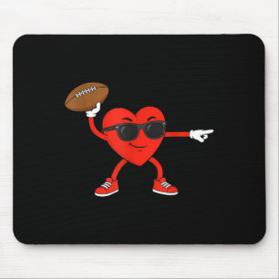 Tapis De Souris Œuvre d'art de football pour la Saint-Valentin cœu