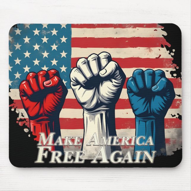 Tapis De Souris Œuvre d'art Make America Free Again (Devant)