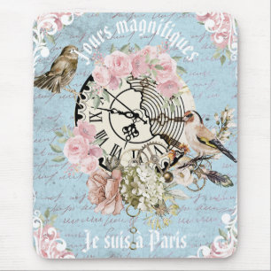 Tapis De Souris OEuvre d'art vintage et savoureuse Ephemera Floral
