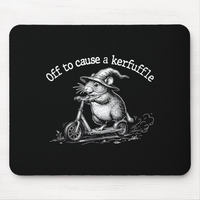 Tapis De Souris Off To Cause A Kerfuffle Funny Groundhog Scooter M (Devant)
