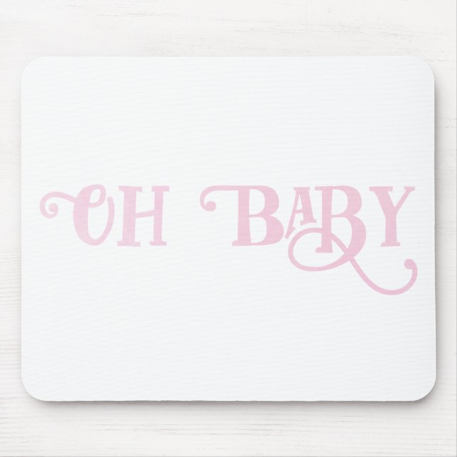 Tapis De Souris Oh Baby Personnalisé Fille Rose (Devant)