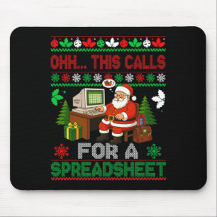 Tapis De Souris Oh ceci appelle un pull de Noël de feuille de calc