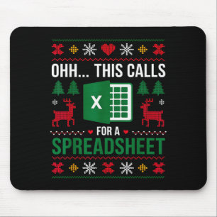 Tapis De Souris Oh ceci appelle une feuille de calcul Noël _1