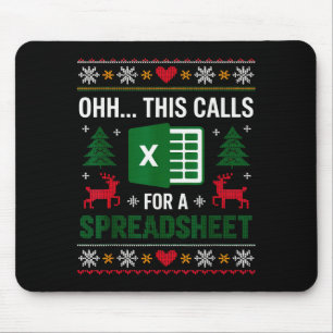Tapis De Souris Oh ceci appelle une feuille de calcul Noël _2