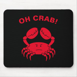 Tapis De Souris Oh Crab Funky Marine Life Animal de mer Crabby Pun