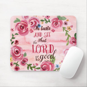 Tapis De Souris Oh le goût et voient que le 34:8 de seigneur Is