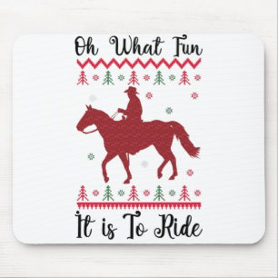 Tapis De Souris Oh Quel Amusement C'Est De Faire Du Cheval Noël