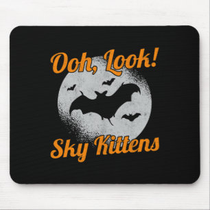 Tapis De Souris Oh regardez Sky Kittens chauve-chauve-souris Hallo