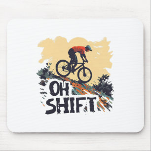 Tapis De Souris Oh Shift Vélo Tout Terrain Drôle Cyclisme Vintage
