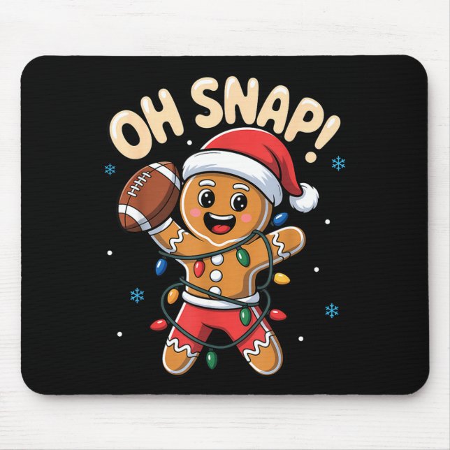 Tapis De Souris Oh Snap Gingerbread Man Christmas Football Kids Bo (Devant)