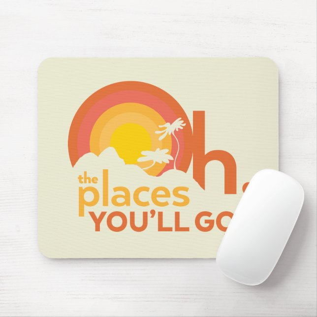 Tapis De Souris Oh, The Places You'll Go! Typographie de paysage (Avec souris)
