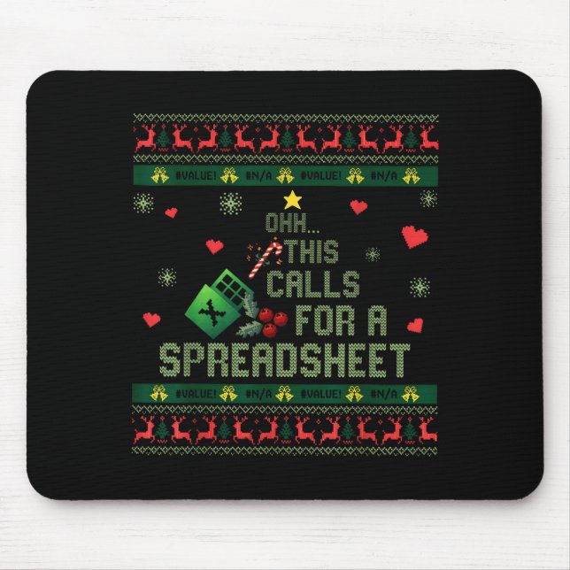 Tapis De Souris Oh This Calls For A Spreadsheet Christmas Sweater  (Devant)