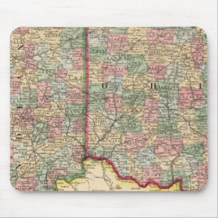Tapis De Souris Ohio, Indiana Map par Mitchell