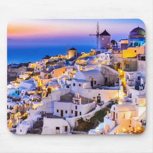 Tapis De Souris Oia Santorin Grèce (Devant)