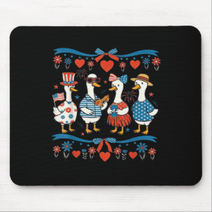 Tapis De Souris Oie à nœud coquette patriotique 4 juillet femmes