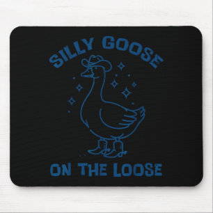 Tapis De Souris Oie Cowboy Idiote En Liberté Drôle D'Hommes Animau