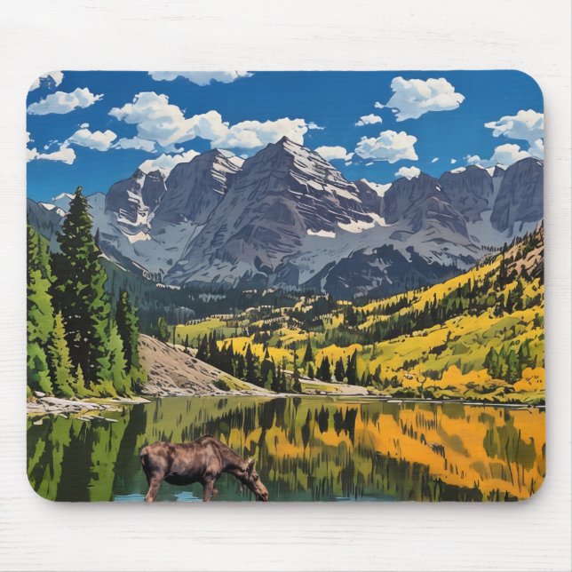 Tapis De Souris Oie dans Maroon Bells (Devant)