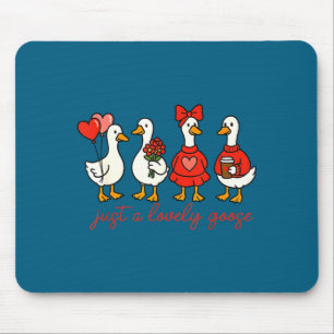 Tapis De Souris Oie de la Saint-Valentin Oie Canard Val juste une
