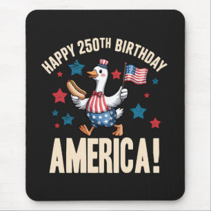 Tapis De Souris Oie patriotique idiote Anniversaire d'Amérique 250