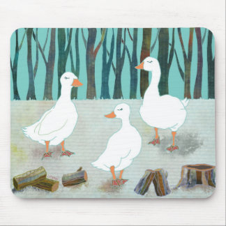 Tapis De Souris Oies blanches d'hiver