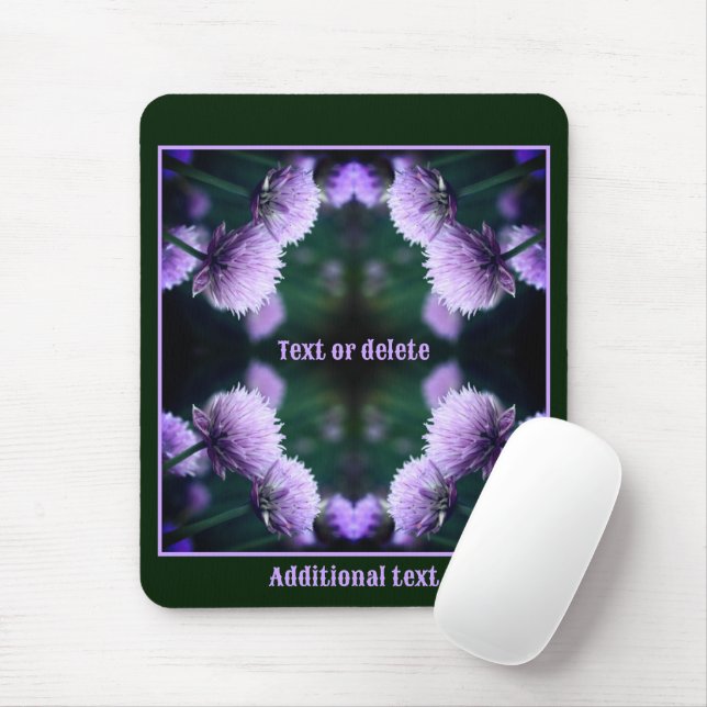 Tapis De Souris Oignon de Scallion Violet Fleur Personnalisé (Avec souris)