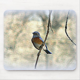 Tapis De Souris Oiseau bleu de bonheur