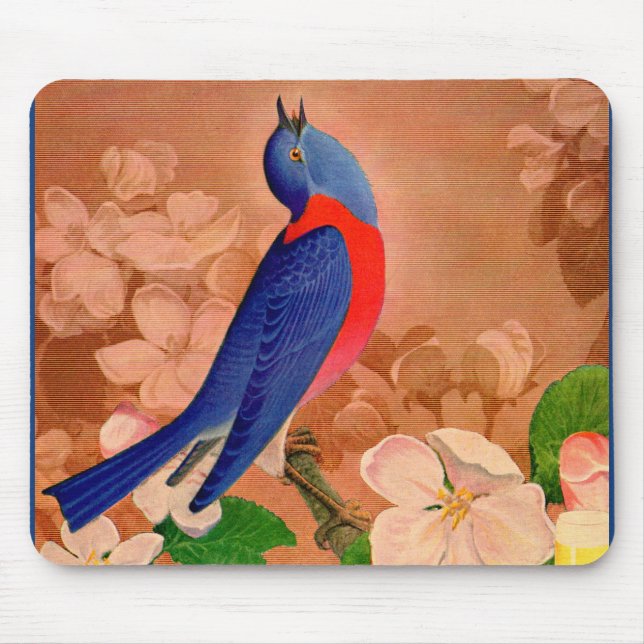 Tapis De Souris oiseau bleu du bonheur (Devant)
