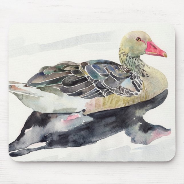 Tapis De Souris Oiseau d'aquarelle d'aspiration de main, canard (Devant)