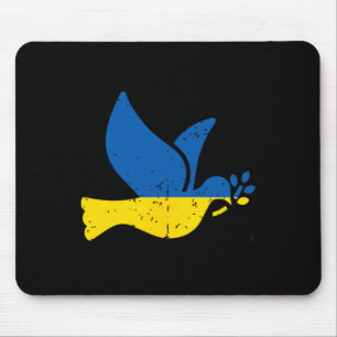 Tapis De Souris Oiseau de la paix ukrainien - Drapeau ukrainien bl