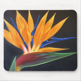 Tapis De Souris Oiseau de la peinture tropicale de fleur de