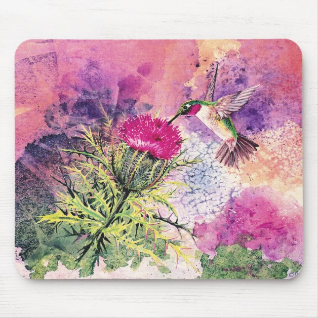 Tapis De Souris Oiseau de mer, chardon, chardon, art d'imprimer Mo (Devant)