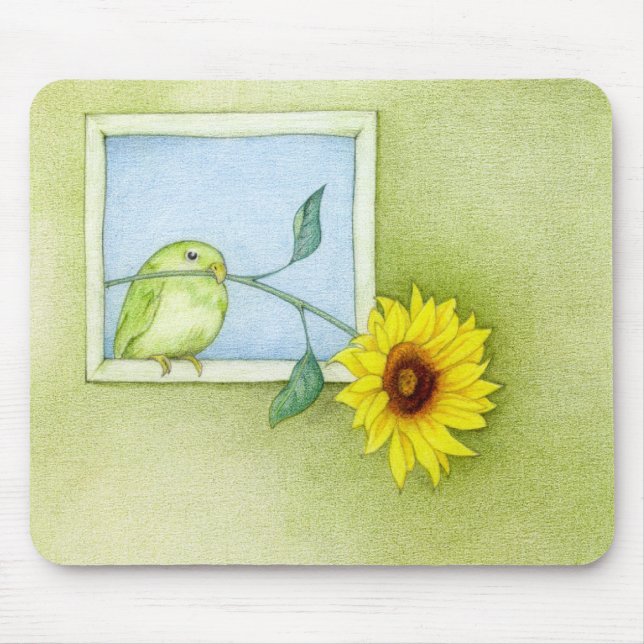 Tapis De Souris Oiseau de tournesol Mousepad (Devant)