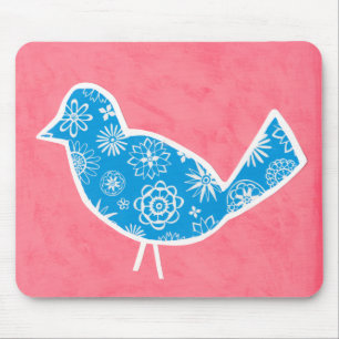 Tapis De Souris Oiseau décoratif avec des motifs sur l'arrière -