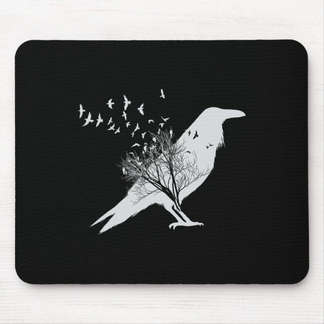 Tapis De Souris Oiseau du Corbeau noir (Devant)
