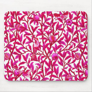 Tapis De Souris Oiseau et grenade Art Nouveau, rose Fuchsia