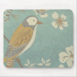 Tapis De Souris Oiseau jaune, gris et beige perché sur une branche<br><div class="desc">Chariklia Zarris est connue pour ses oeuvres d'art abstraites. Dans ce dessin d'un profil d'oiseau sur un arrière - plan turquoise bleu,  elle saisit la simplicité de l'oiseau. Les fleurs blanches apportent une touche romantique. Customisez votre produit Zazzle préféré en utilisant cette belle image.</div>