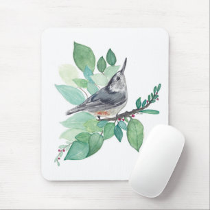Tapis De Souris Oiseau nuthatch à poitrine blanche