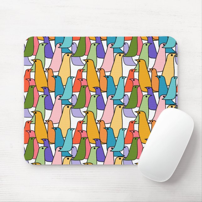 Tapis De Souris Oiseaux colorés (Avec souris)