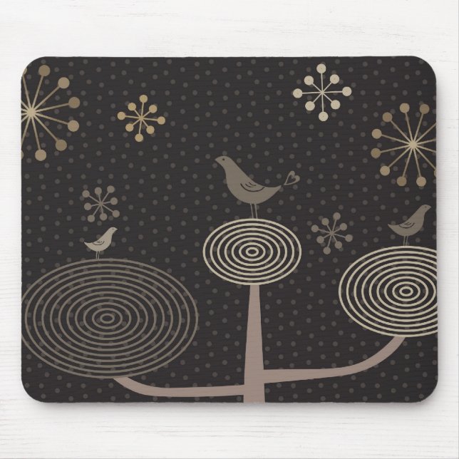 Tapis De Souris Oiseaux dans l'amour Design3 Mousepad noir (Devant)