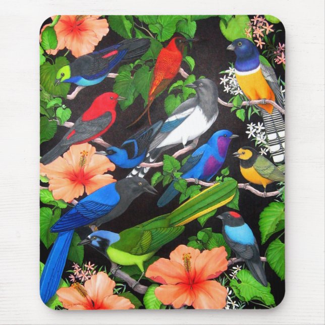 Tapis De Souris Oiseaux de jungle du Mexique (Devant)