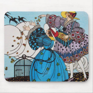 TAPIS DE SOURIS OISEAUX DE PRINTEMPS / CONCEPTEUR DE COSTUME MODE