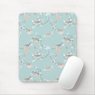Tapis De Souris Oiseaux et fleurs