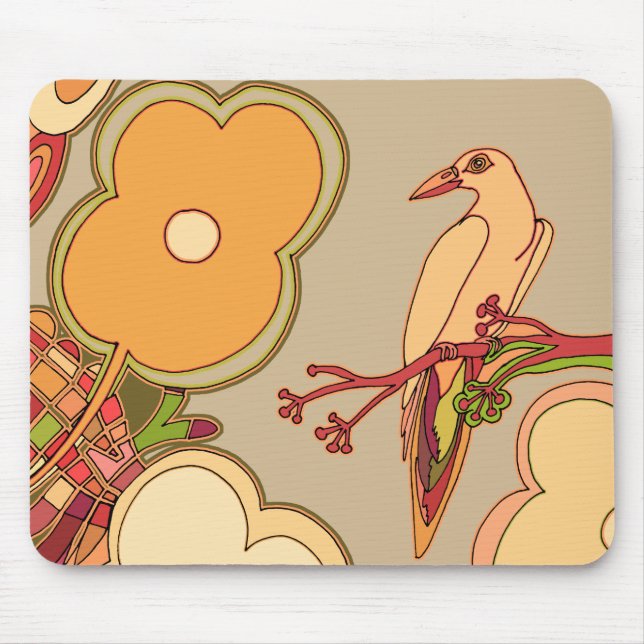 Tapis De Souris Oiseaux Fantaisistes (Devant)
