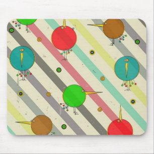 Tapis De Souris Oiseaux géniaux Mousepad rayé