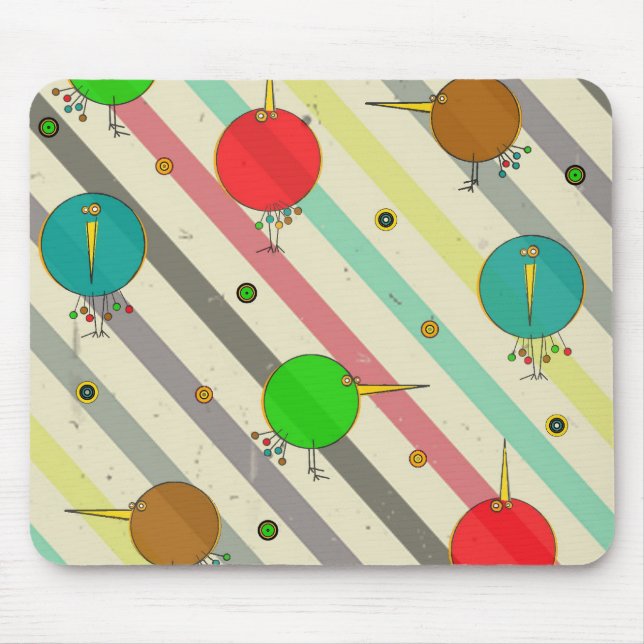 Tapis De Souris Oiseaux géniaux Mousepad rayé (Devant)