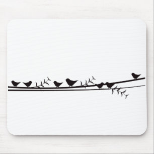 Tapis De Souris Oiseaux sur la vigne