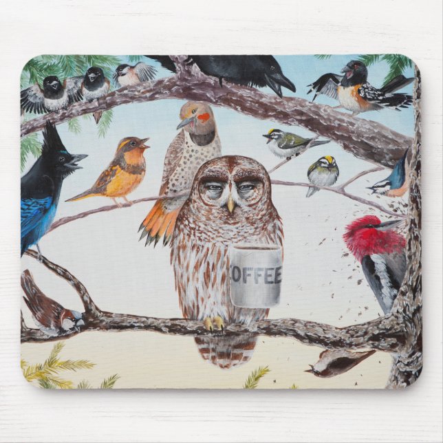 Tapis De Souris "Oiseaux tôt" Mousepad (Devant)