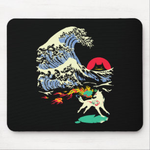 Tapis De Souris Okami Amaterasu Sun God Wolf La grande vague vidéo