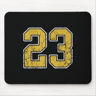 Tapis De Souris Old Gold Black White Sports Numéro 23 Jersey Unifo