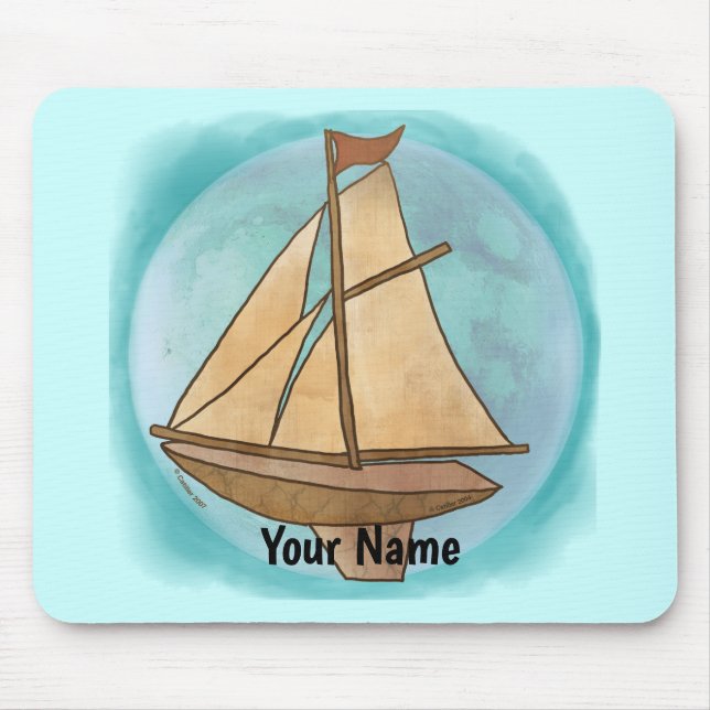 Tapis De Souris Old Sailboat custom name Mouse Pad (Devant)